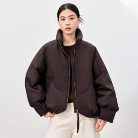 QS95白鹅绒2025冬季新款简约加厚立领软糯泡芙云朵鹅绒服外套女2123
