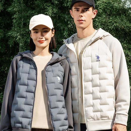 U.S.POLO ASSN都市格纹90白鸭绒轻羽绒 | 轻薄保暖又利落有型，穿上痞帅有格调，男女同款 商品图4