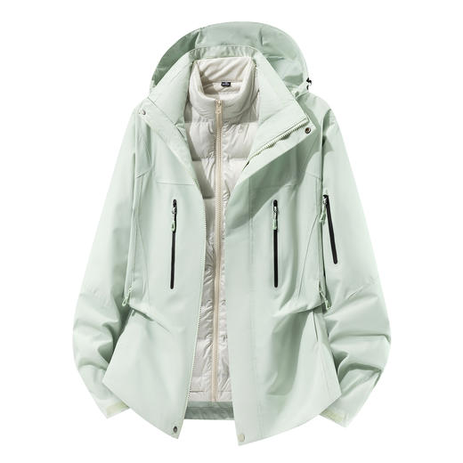 LUCKY DEER/幸运鹿冬季情侣款保暖防水透气潮流三合一热封羽绒冲锋衣 商品图2