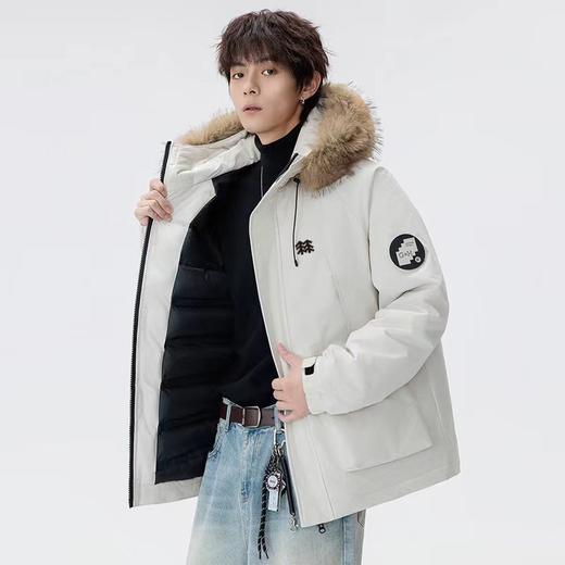 D111927羽绒棉服貉子毛连帽派克棉衣外套男女同款 商品图6