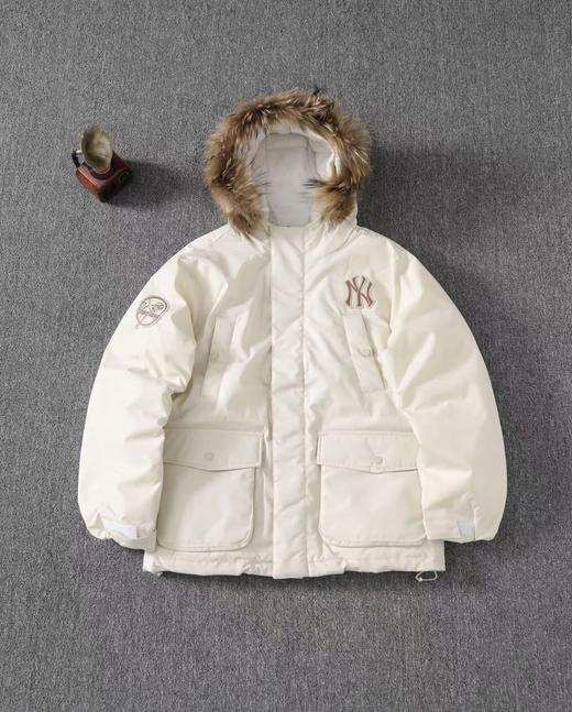 D111969大标带毛字母连帽工装中长款羽绒服 商品图5