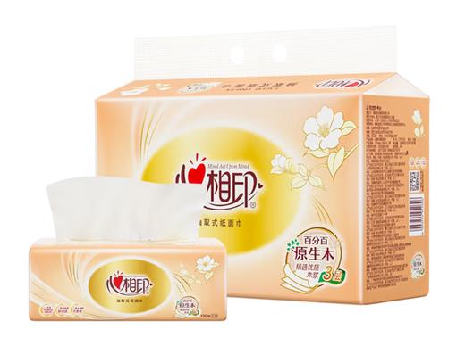 心相印经典三层塑装面巾纸100抽*6包/提 商品图0