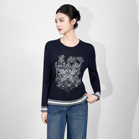 「高货wl」全新升级【铂金会员238/天猫319/差价81】(95529)洛诗琳暖毛星辰刺绣羊毛衫2025冬季气质慵懒感针织上衣女