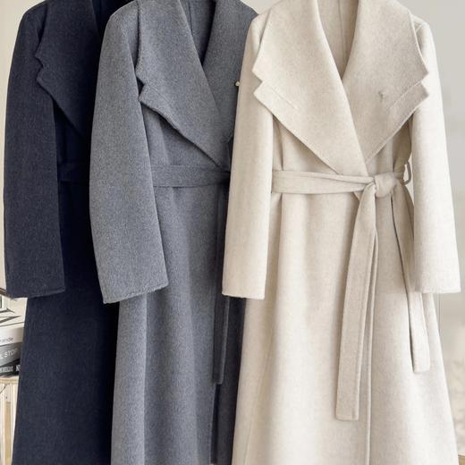 「自」全新升级【铂金会员661/天猫889/差价228】(02356)洛诗琳高级感大翻领系带羊驼毛大衣2025秋冬双面羊毛外套 商品图0