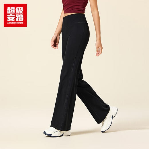 超级安踏微喇紧身裤女士秋季加高腰头紧身弹力舞蹈瑜伽运动裤子162535301U 商品图0