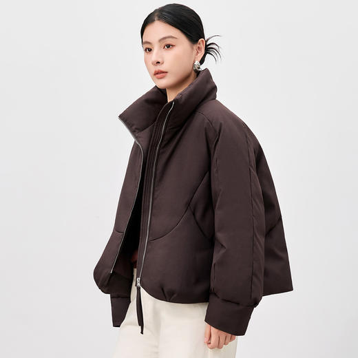 QS95白鹅绒2025冬季新款简约加厚立领软糯泡芙云朵鹅绒服外套女2123 商品图3