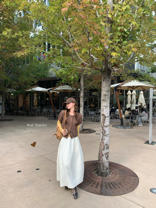 Read Nameless /黄色超弹打底衫+咖色短袖针织 2025/11/20 商品图7