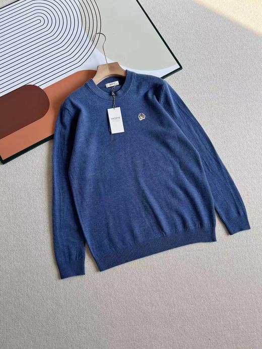 D111920秋冬新款纯色通勤上衣男保暖休闲毛衣羊绒针织衫上衣 商品图3