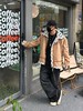 D111946麂皮绒复合内里小兔毛情侣高领加绒加棉外套 商品缩略图5