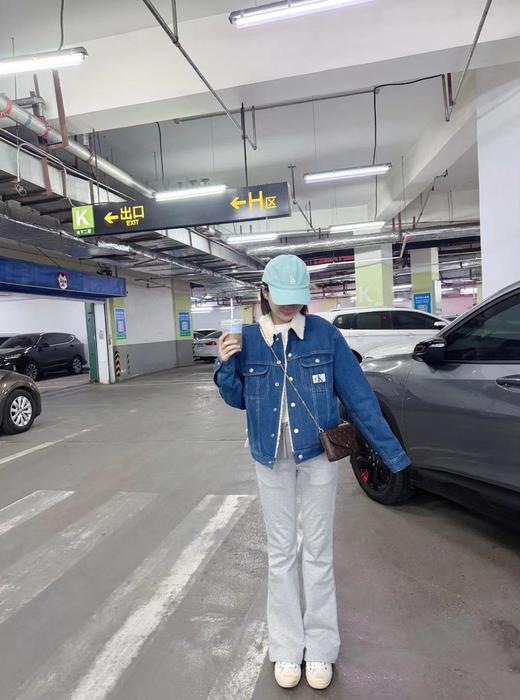 D111967防寒重工水洗双袋羊羔毛牛仔棉服情侣外套 商品图11