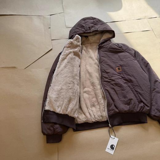 D111944复古仿貂毛双面穿座山雕插肩连帽棉衣 商品图1