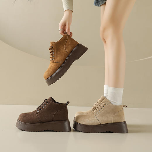 “四季战靴”！【透梦--英伦风复古马丁靴】单款/加绒款/长筒款三款可选 保暖毛绒内里 柔软舒适不捂脚 防滑滑耐磨鞋底 秒变大长腿 显高显瘦显身材 轻松上班OR逛街 商品图6