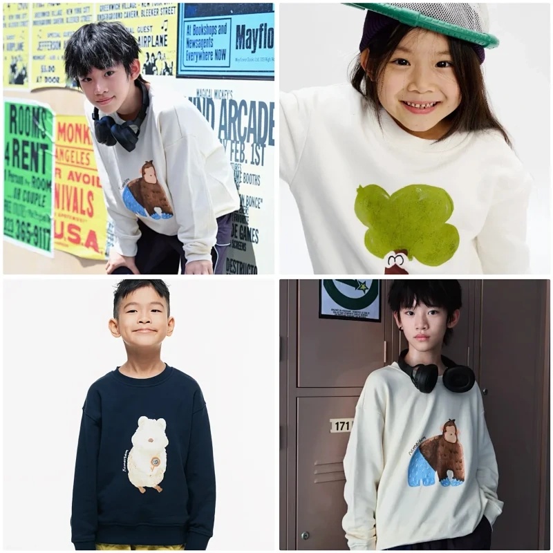 【不退不换，手慢无！抢到就是赚到！】爱棵米森林剧场儿童印花圆领卫衣100%棉，原价大几百❗️现抄底价99.9元！清仓库存变动大，如遇缺货，将会缺货商品团里直接退款GAG3310868E