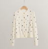 小绣花波点绵羊毛针织开衫 商品缩略图0