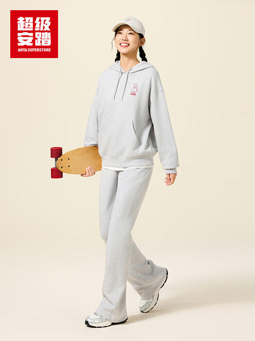 安踏连帽卫衣女士秋季SORONA亲肤萌趣时尚百搭套头衫上衣162538711U 商品图0