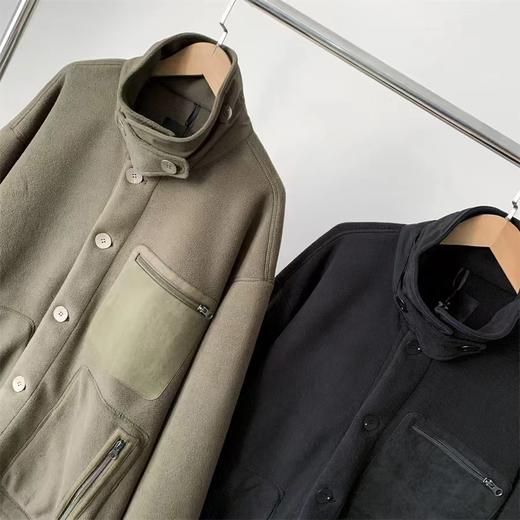 D111956复古松弛感立领+按扣设计摇粒绒立领夹克 商品图2