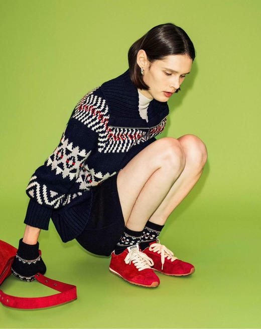 原单Selfwho绵羊毛费尔岛翻领拉链毛衣开衫111903 商品图2