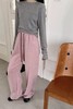 HAYES 薄绒粉色彩色抽绳宽松阔腿休闲长裤 21614 商品缩略图4
