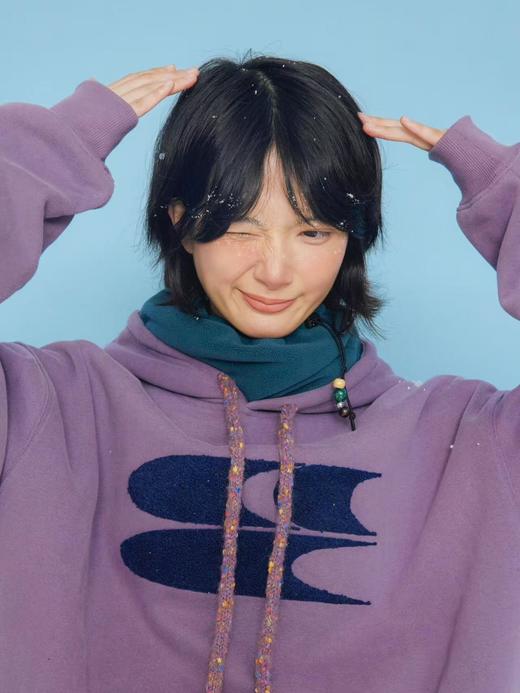 CryingCenter 秋冬连帽毛巾绣logo彩点抽绳加绒加厚卫衣 哭喊中心 商品图8