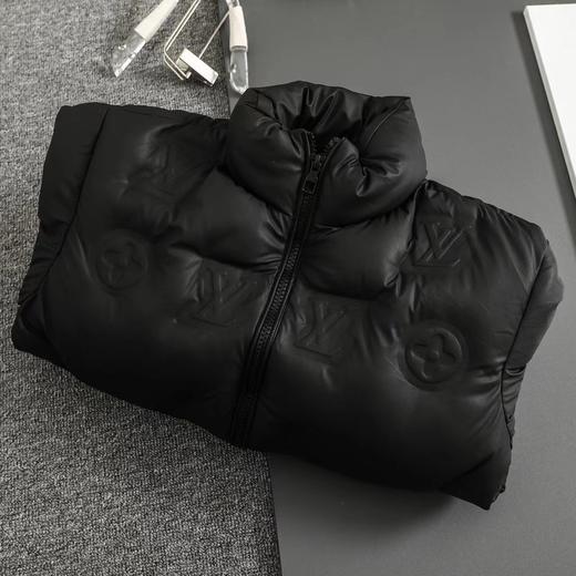 D111936压花老花皮质拼接立领羽绒服夹克外套 商品图3