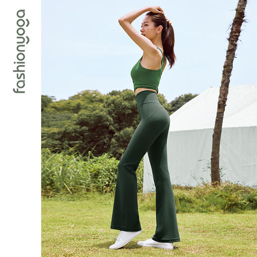 FC12908裸塑超模裤凡圣瑜伽简单长腿喇叭裤 商品图5