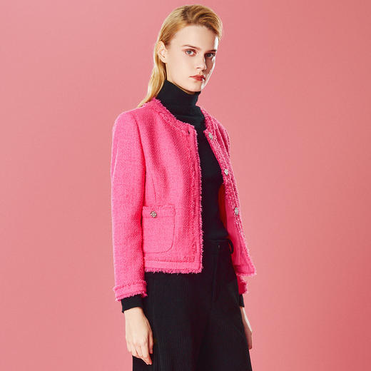 EITIE爱特爱气质小香风修身显瘦短外套冬新款8003707 商品图2