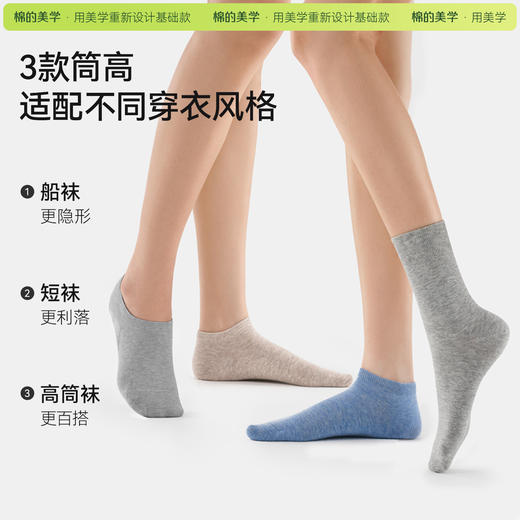 「棉的美学」袜子女款高筒袜~秋冬季保暖棉袜防臭吸汗抗起球运动女士长短袜 商品图4