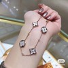 D111919老花白贝母Monogram四叶草造型四花手链 商品缩略图6