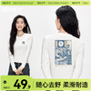 「棉的美学」显瘦正肩T恤女新款印花休闲百搭弹力修身设计感长袖上 商品缩略图0