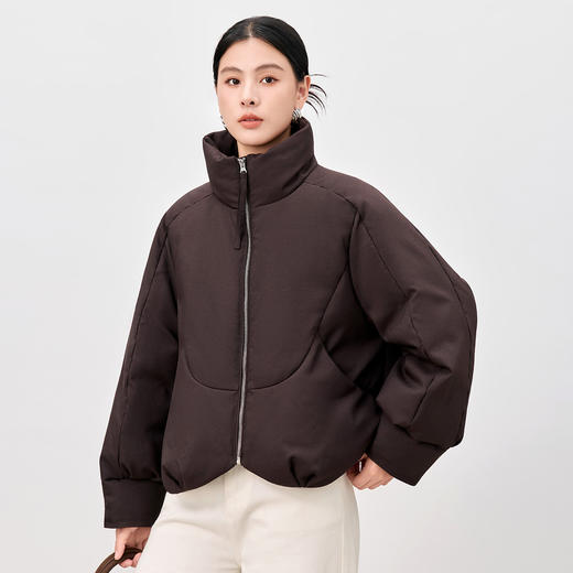 QS95白鹅绒2025冬季新款简约加厚立领软糯泡芙云朵鹅绒服外套女2123 商品图1