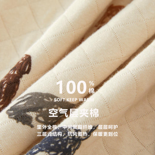 三层空气棉~秋冬季空气棉夹层纯棉长袖套装可爱女款休闲家居服 轻暖不厚重 商品图2