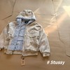 D111943早冬复古大理石纹座山雕连帽棉服 商品缩略图1