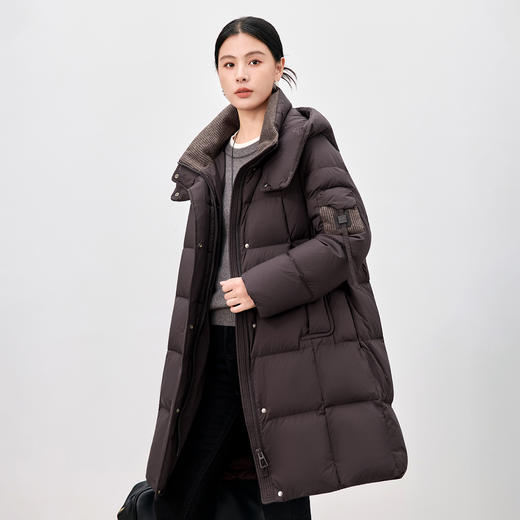 QS羽绒服长款2025年冬季新款过膝加厚爆款宽松90白鸭绒保暖外套5201 商品图2