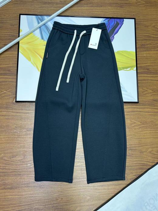 D111939冬季情侣款内里全包边阔腿羊羔绒休闲卫裤 商品图3