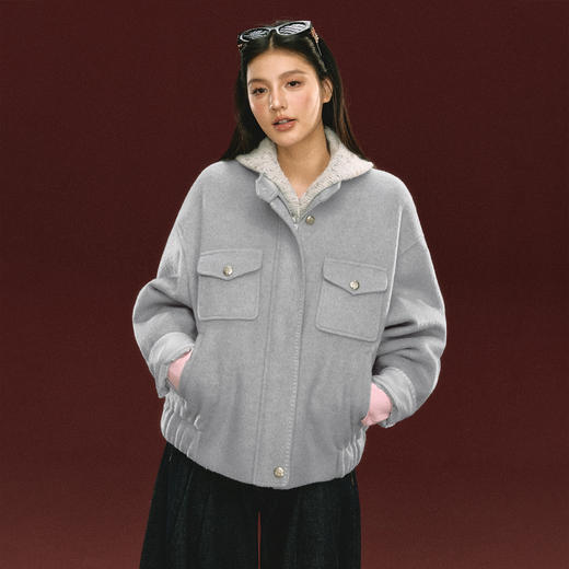 Ariseism 美式复古立领外套女秋冬新款保暖上衣 商品图0