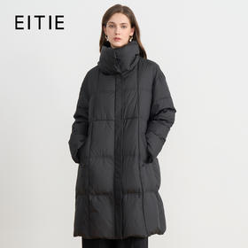 EITIE爱特爱时尚纯色加厚立领防风格子羽绒服冬季新款8011703
