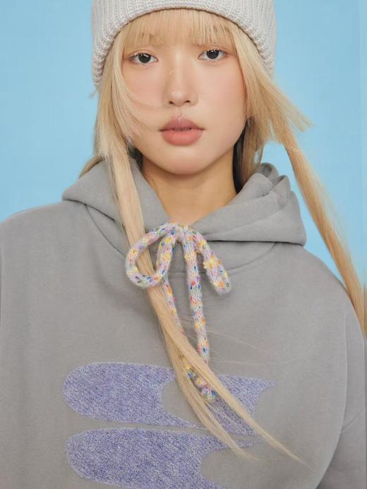 CryingCenter 秋冬连帽毛巾绣logo彩点抽绳加绒加厚卫衣 哭喊中心 商品图7