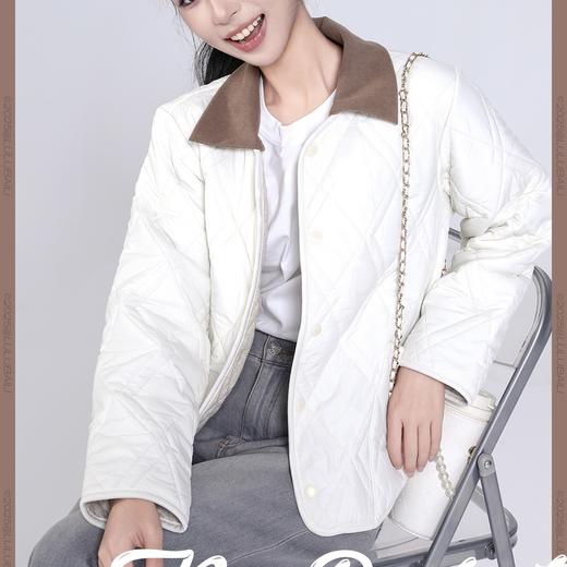 【可拆卸翻领 一衣两穿】姹弥空气层可拆翻领羊毛外套 羊毛填充柔软保暖轻盈 菱格型绗缝工艺美观锁温不跑绒 百搭舒适 商品图0