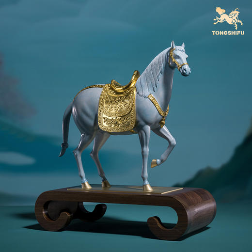 铜师傅《富贵唐马》客厅桌面铜马摆件 家居装饰工艺品 开业礼物 商品图1