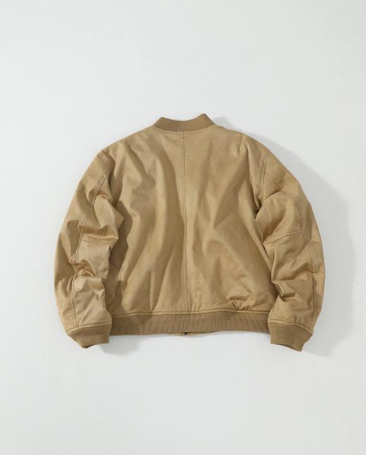 D111933麂皮羊绒面革皮衣绗棉罗纹棒球领外套棉服 商品图14