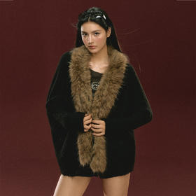 Ariseism 美式复古设计感黑色毛毛边毛衣秋季新款上衣