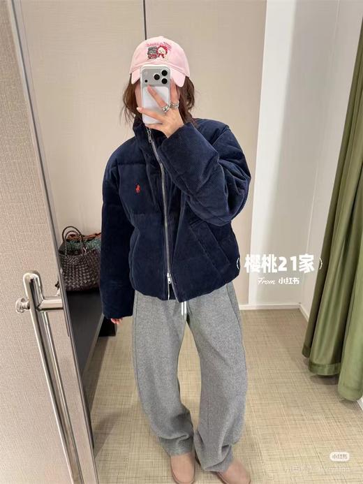 D111958复古时髦灯芯绒保暖立领舒适面包羽绒服 商品图12