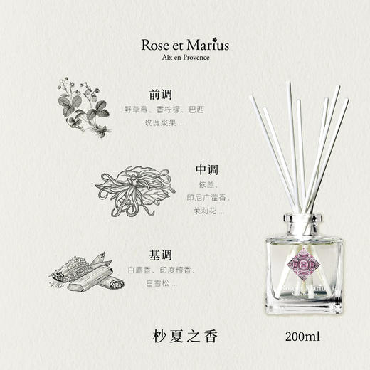 【小众沙龙香】馥说Rose et Marius 无火香薰礼盒 法国进口普罗旺斯大师调香持久扩香 200ml 商品图6