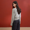 西遇韩系针织开衫女秋季新款法式温柔V领蕾丝短款毛衣外套SS051620 商品缩略图6