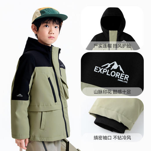 【夹棉/加绒/双重暖】男女童棉衣冬季新款安奈儿童装EM545705 商品图4