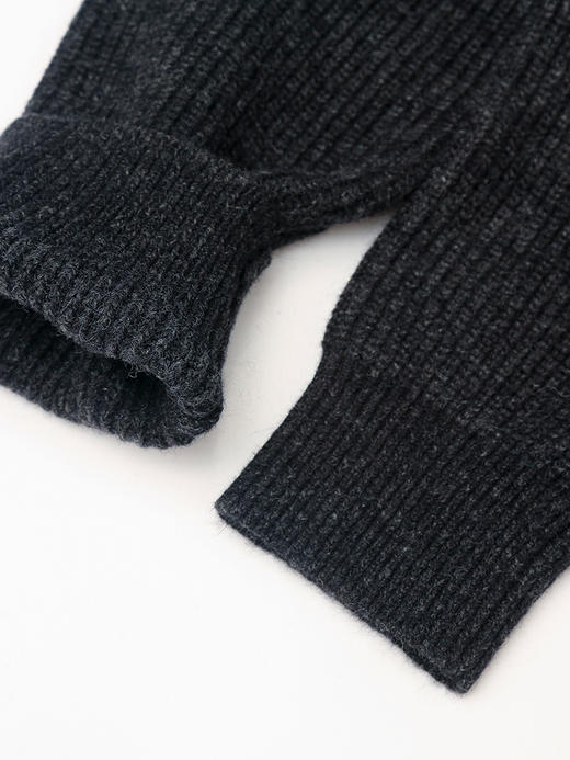 2025 秋冬新款深灰色半高领纽扣装饰毛衣 假两件拼接设计感针织衫 宽松慵懒风小众别致上衣 商品图3