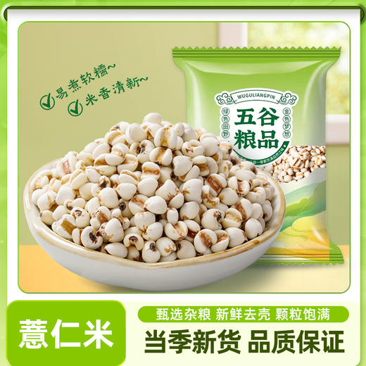 豫粮优选·五谷粮品大薏米500g  光洁饱满 碎粒少 口感柔软 商品图6