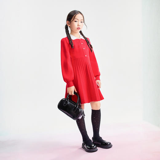 【实体店同款】女童长袖连衣裙冬季新款安奈儿童装AG543340 商品图5