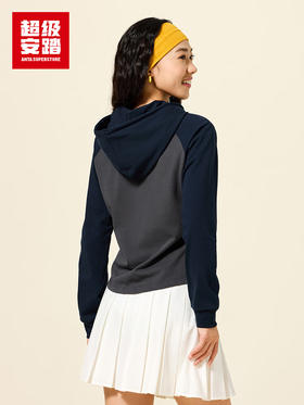 超级安踏呆萌町联名长T丨运动长袖T恤女士凉感抗菌连帽套头衫162538407U