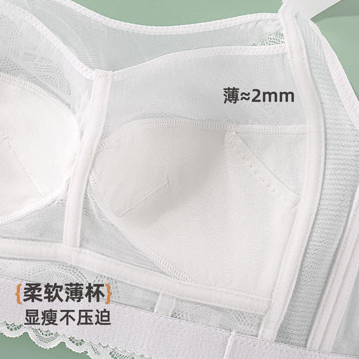 雅黛俪大胸显小显瘦女士内衣轻薄透气蕾丝调整型文胸高侧比收副乳胸罩 商品图6